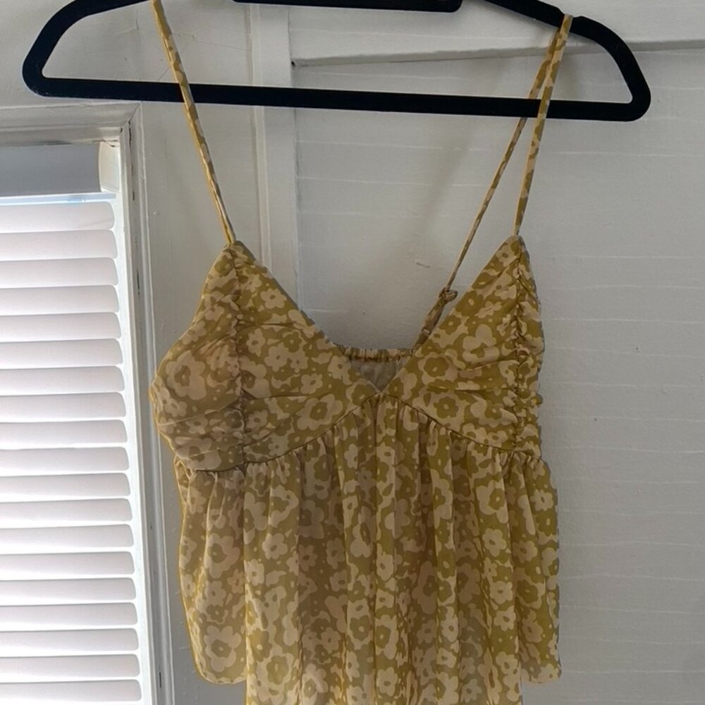 URBAN OUTFITTERS Flowy Yellow Floral Tank Top